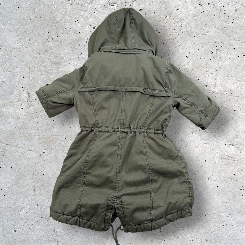 Abercrombie & Fitch Womens Small Olive Green Sherpa Lined Hooded Military Parka - Picture 2 of 10